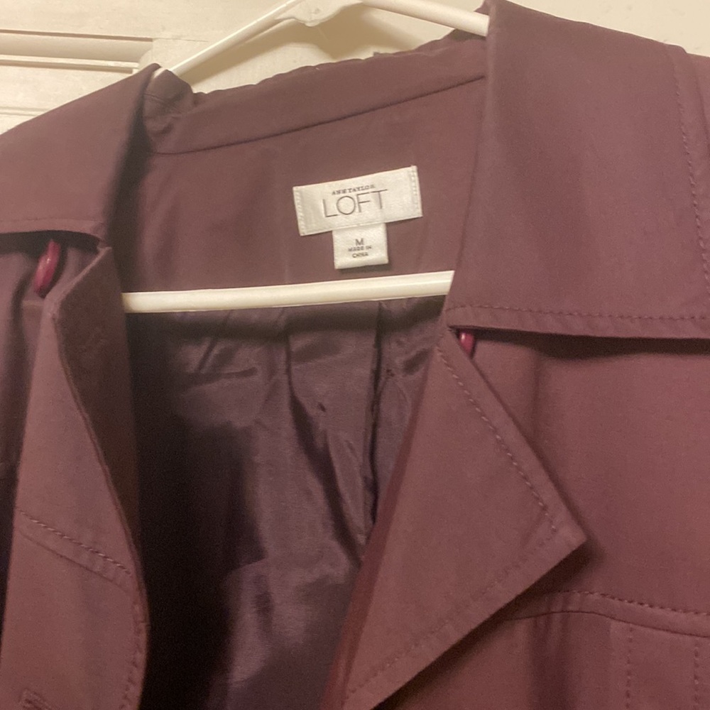 Loft Purple trench coat.  Excellent condition. - Picture 2 of 3